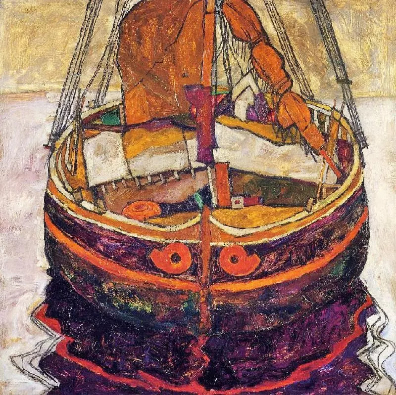 Egon Schiele Trieste Fishing Boat - Alaya Gallery