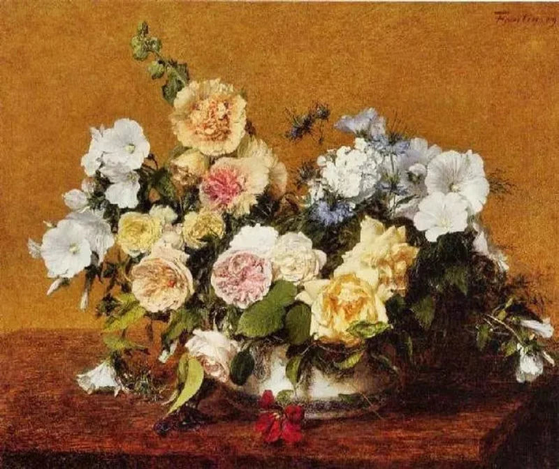 Henri Fantin-Latour Bouquet of Roses and Other Flowers - Alaya Gallery