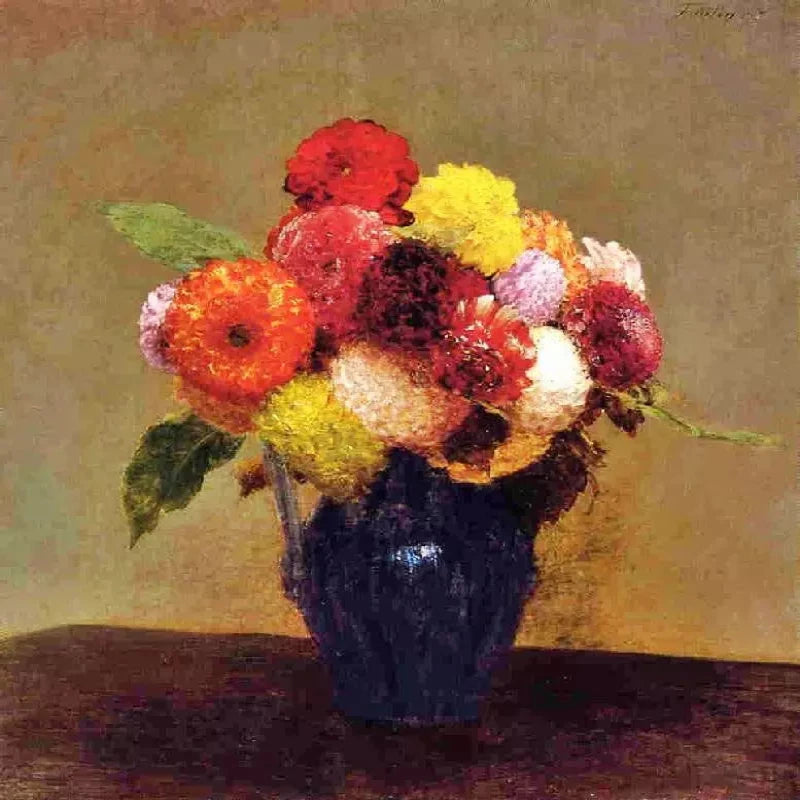 Henri Fantin-Latour Vase of Dahlias - Alaya Gallery