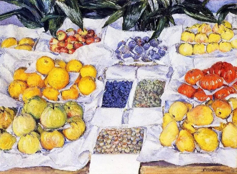 Gustave Caillebotte Fruit Displayed on a Stand - Alaya Gallery