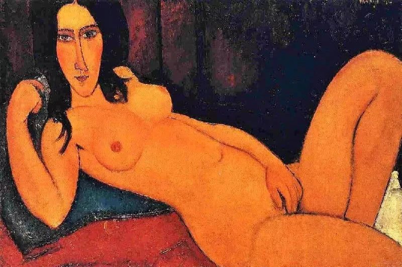 Amedeo Modigliani Reclining Nude with Loose Hair - Alaya Gallery