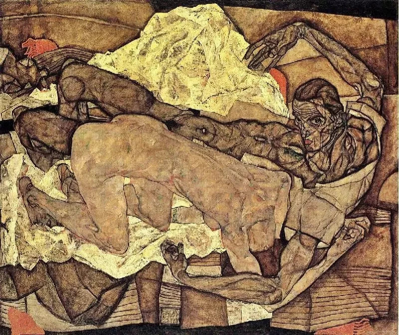 Egon Schiele Lovers: Man and Woman I - Alaya Gallery