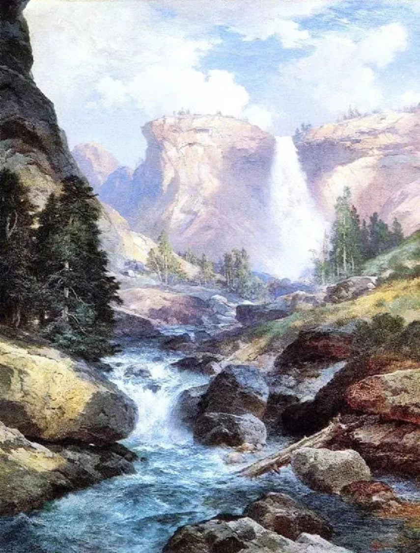 Thomas Moran Waterfall in Yosemite - Alaya Gallery