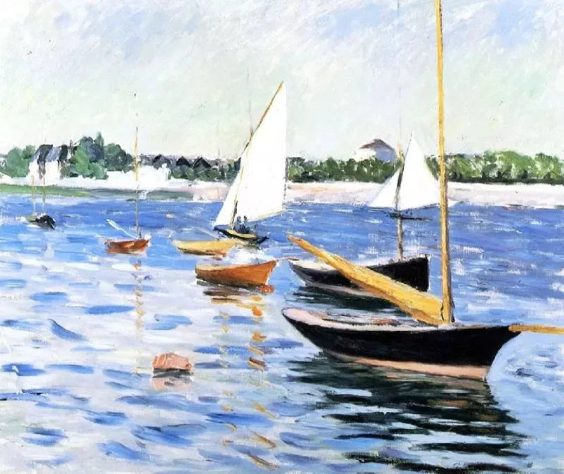 Gustave Caillebotte Sailing Boats on the Seine at Argenteuil - Alaya Gallery