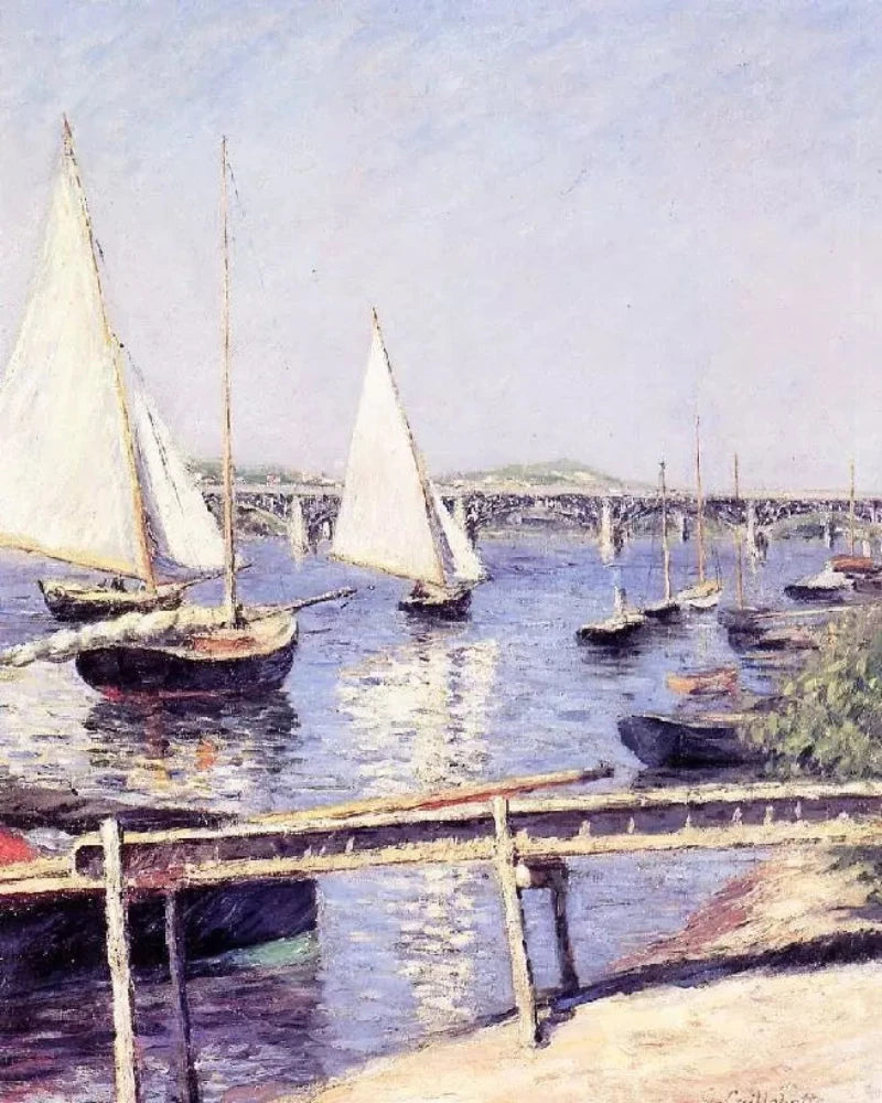 Gustave Caillebotte Sailboats in Argenteuil - Alaya Gallery