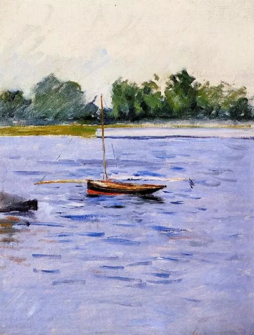 Gustave Caillebotte Boat at Anchor on the Seine - Alaya Gallery