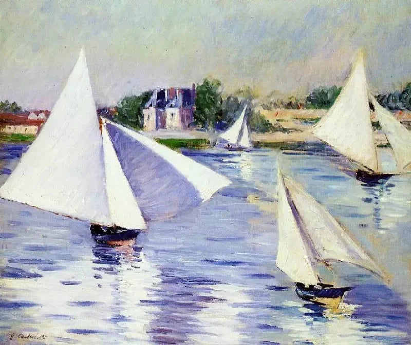 Gustave Caillebotte Sailboats on the Seine at Argenteuil - Alaya Gallery