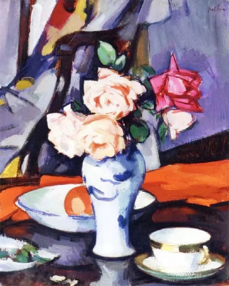 Samuel John Peploe Roses in a Chinese Vase - Alaya Gallery