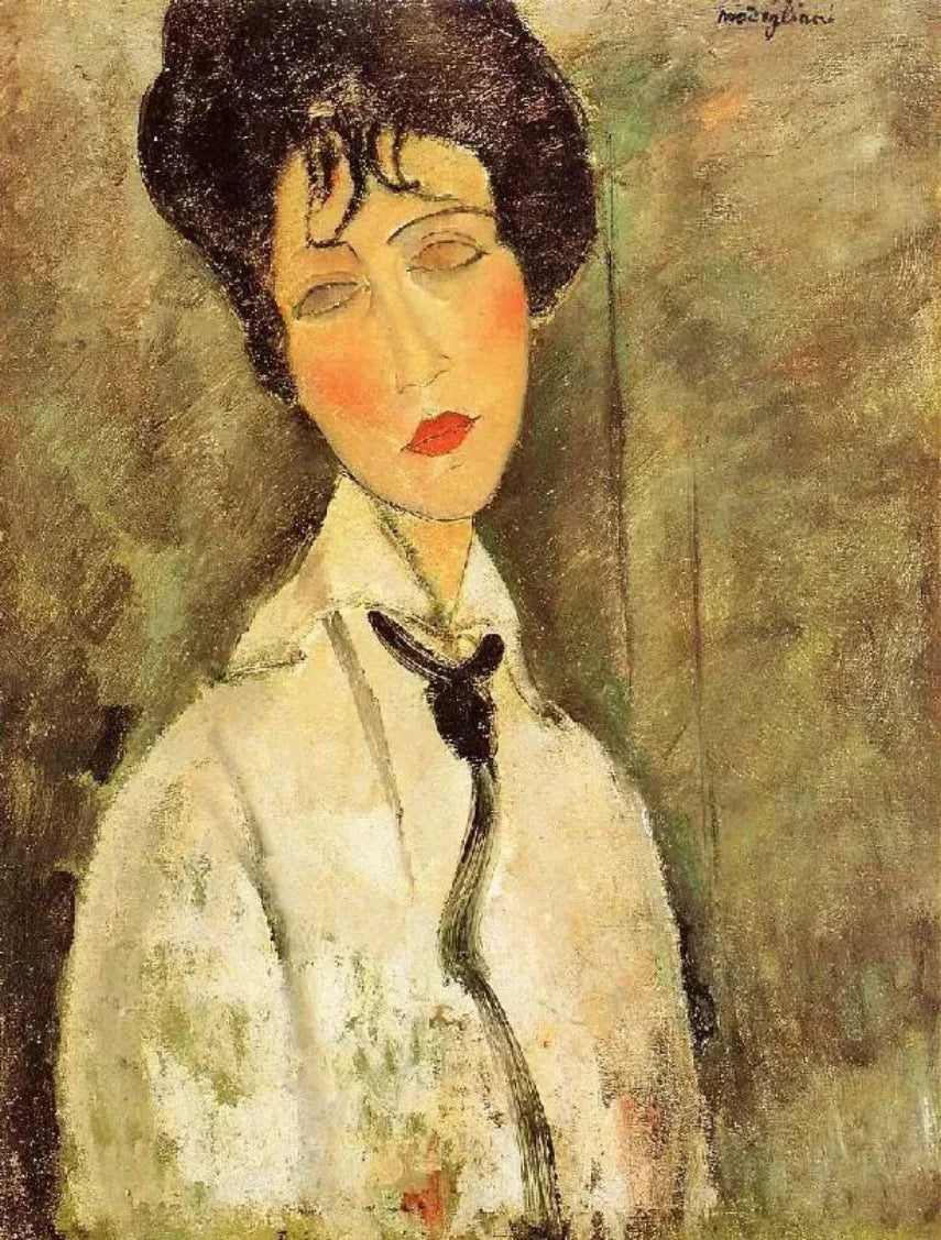 Amedeo Modigliani Portrait of a Woman in a Black Tie - Alaya Gallery