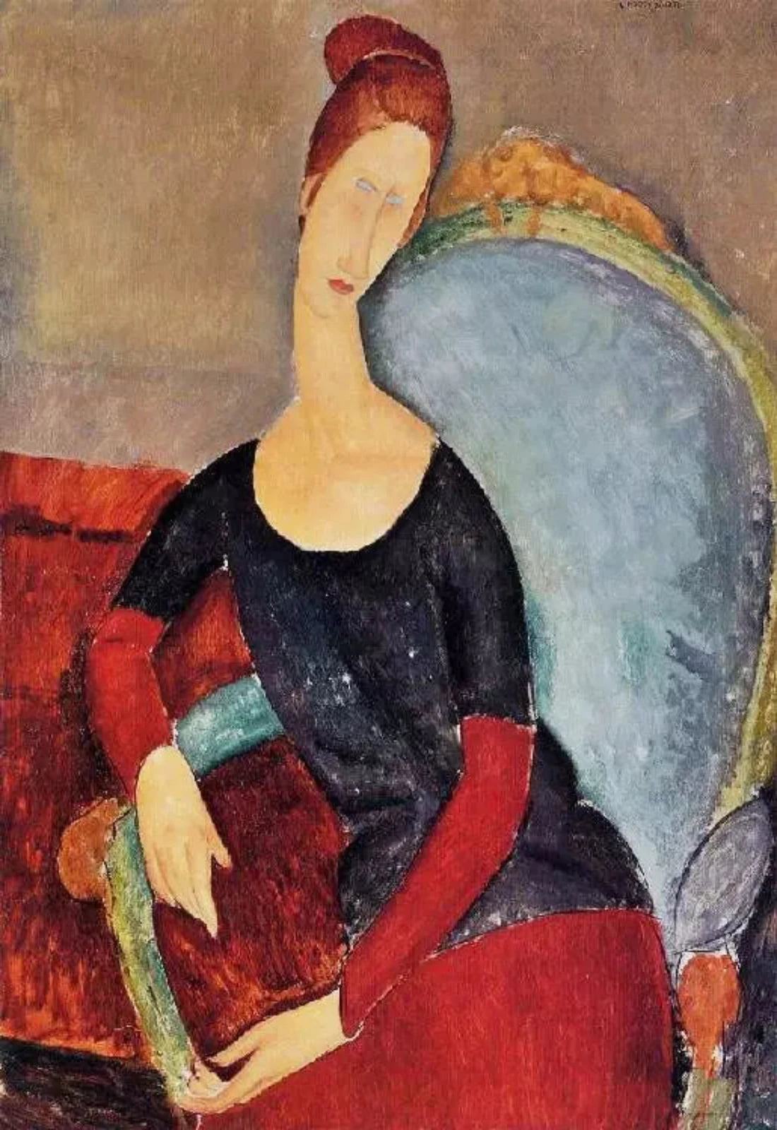 Amedeo Modigliani Portrait of Jeanne Hebuterne Seated in an Armchair - Alaya Gallery