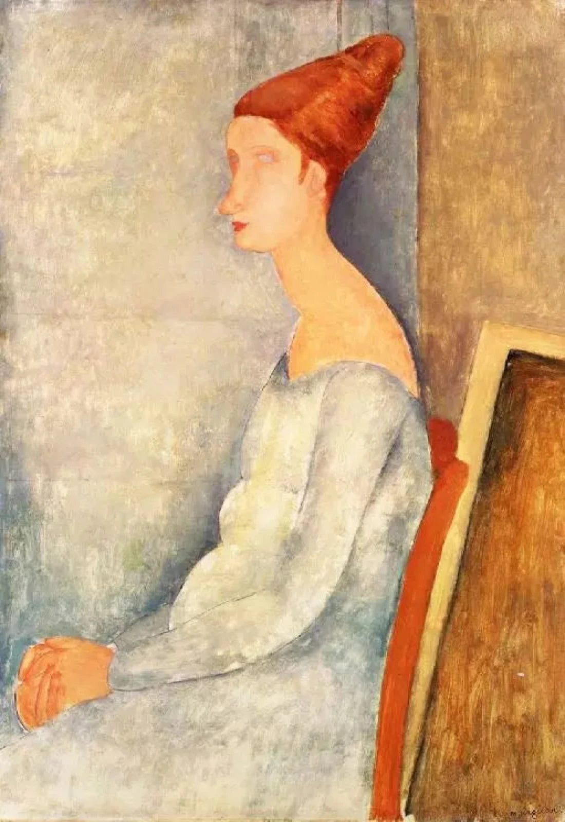 Amedeo Modigliani Portrait of Jeanne Hebuterne Seated in Profile - Alaya Gallery