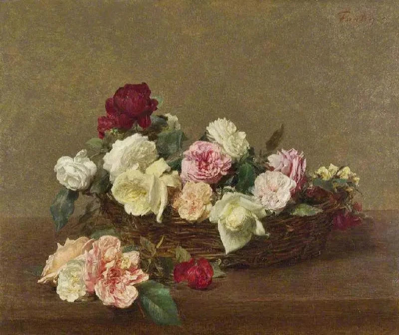 Henri Fantin-Latour A Basket of Roses - Alaya Gallery