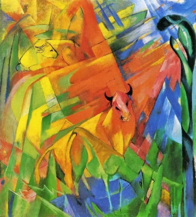 Franz Marc Animals in Landscape, also known as Painting with Bulls - Alaya Gallery