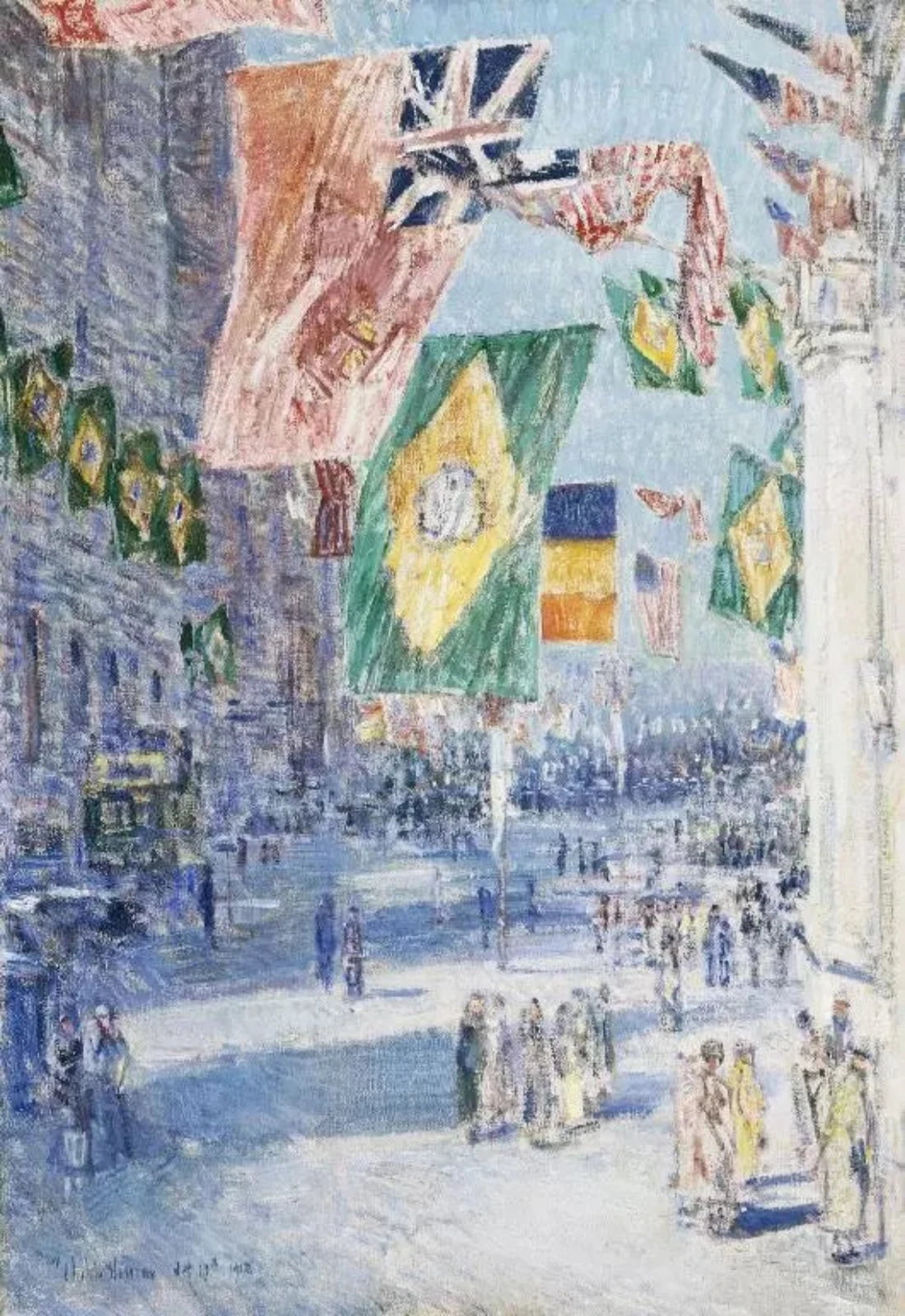 Frederick Childe Hassam Avenue of the Allies: Brazil, Belgium - Alaya Gallery