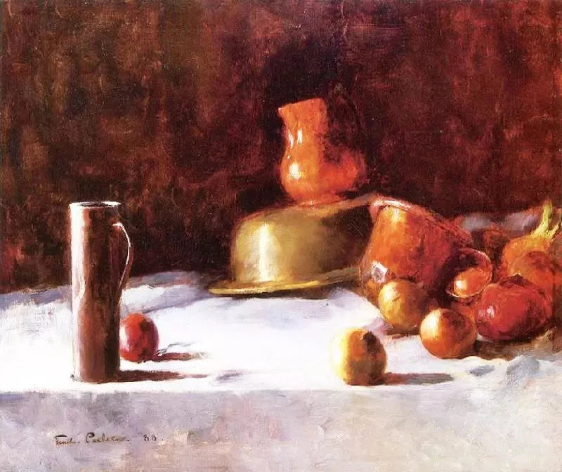 Emil Carlsen Still Life with Copper, Brass and Onions - Alaya Gallery