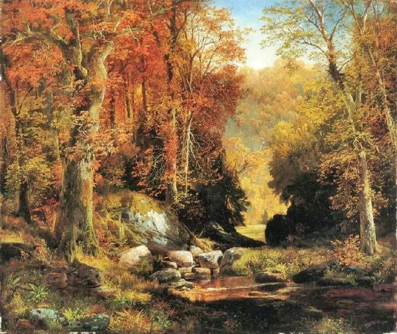 Thomas Moran Cresheim Glen, Wissahickon, Autumn - Alaya Gallery