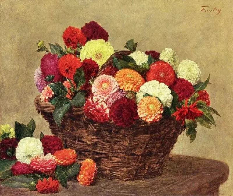 Henri Fantin-Latour Basket of Dahlias - Alaya Gallery