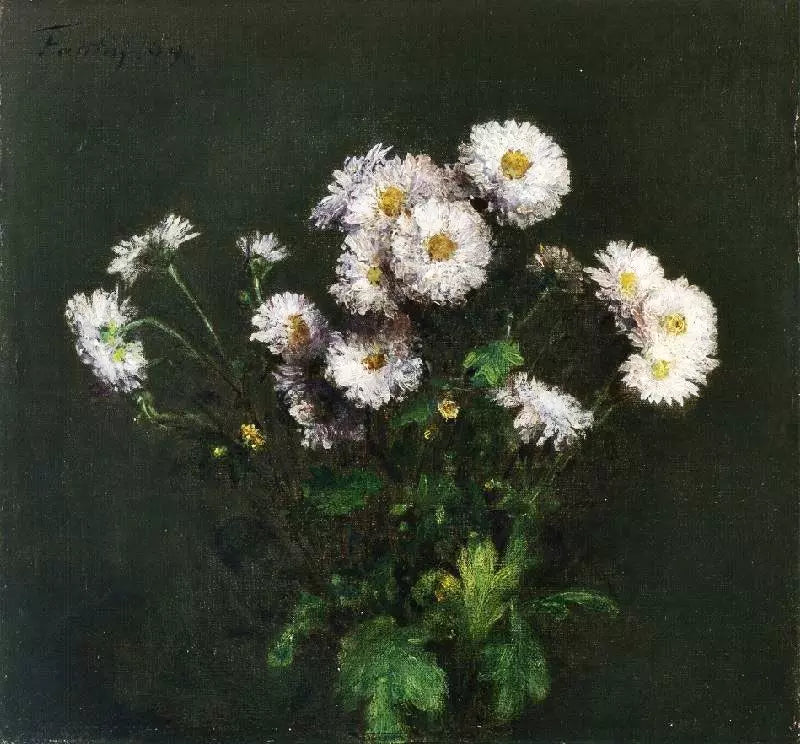 Henri Fantin-Latour Bouquet of White Chrysanthemums - Alaya Gallery