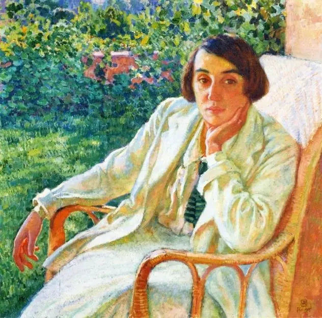 Theo van Rysselberghe Elizabeth van Rysselberghe in a Cane Chair - Alaya Gallery