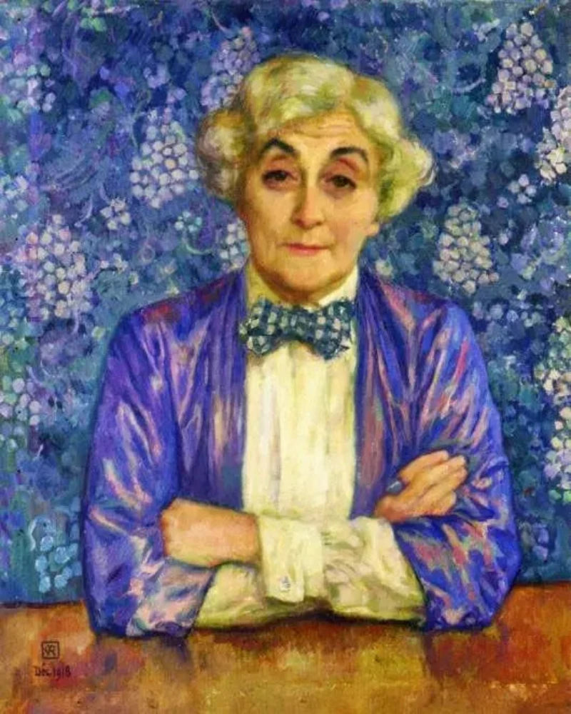 Theo van Rysselberghe Madame van Rysselberghe in a Chedkered Bow Tie - Alaya Gallery