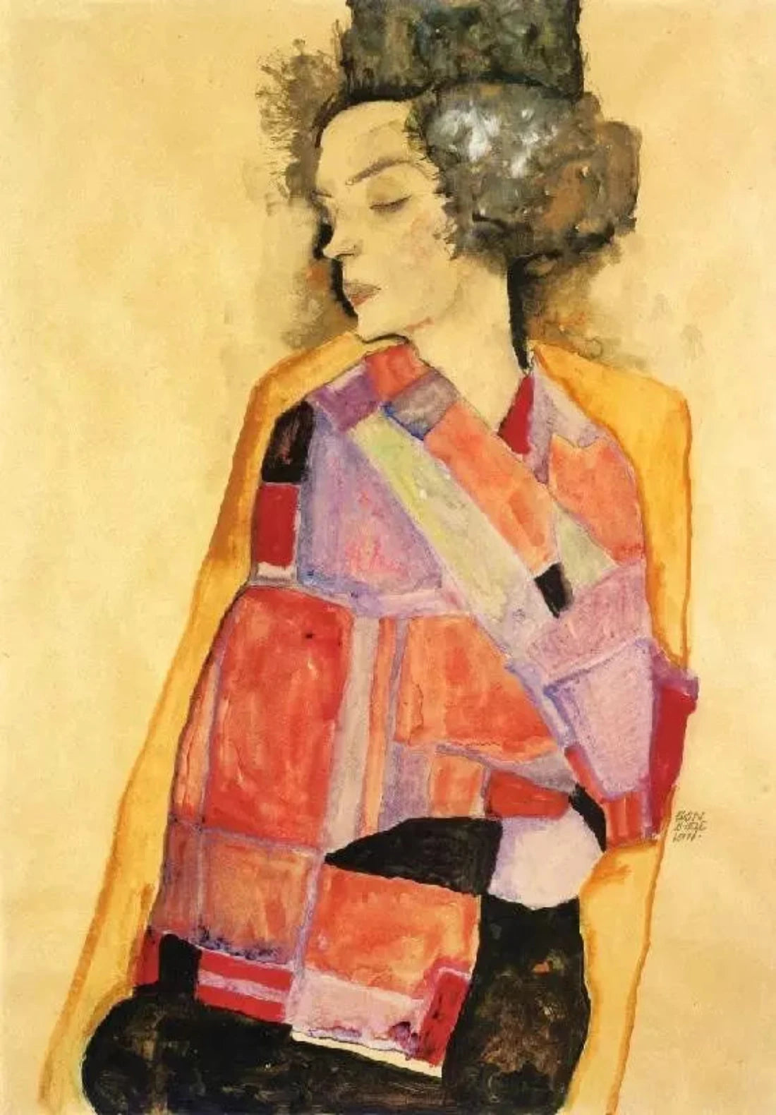 Egon Schiele The Daydreamer, Gerti Schiele - Alaya Gallery