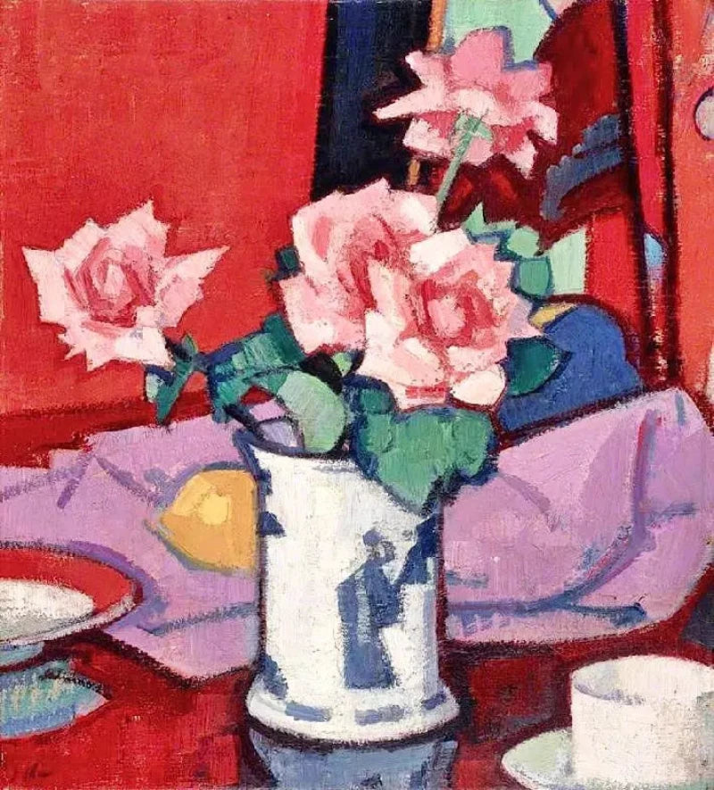 Samuel John Peploe Pink Roses, Chinese Vase - Alaya Gallery