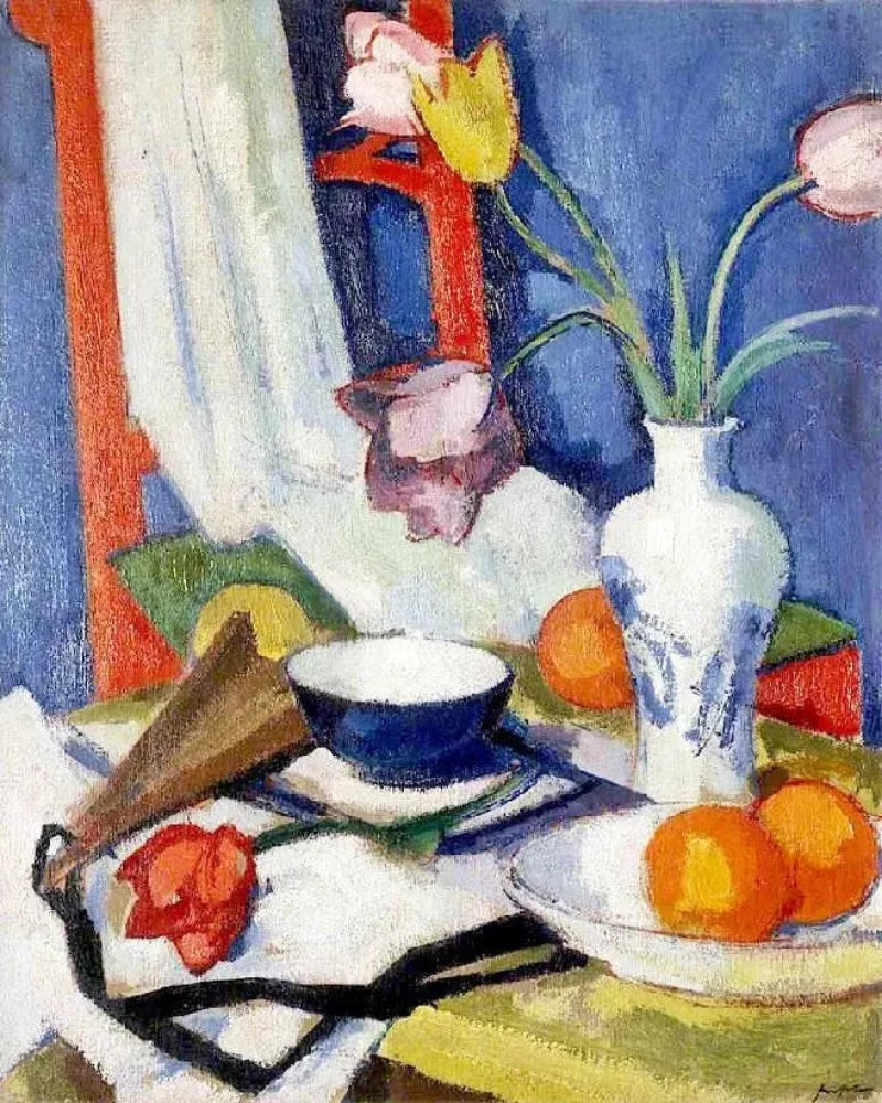 Samuel John Peploe Still Life with Tulips and Oranges - Alaya Gallery