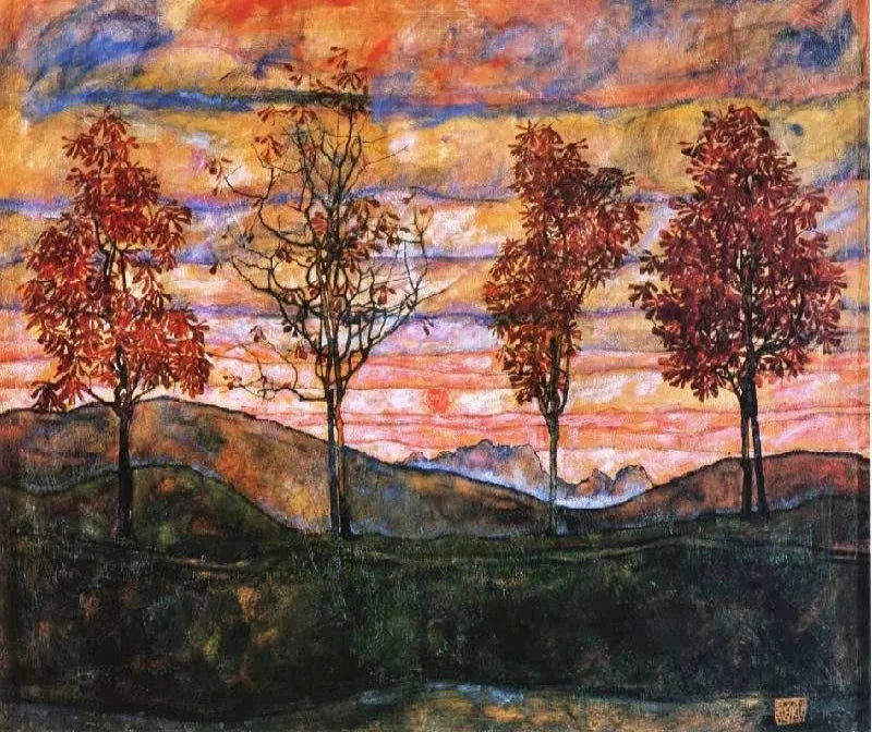 Egon Schiele Four Trees - Alaya Gallery