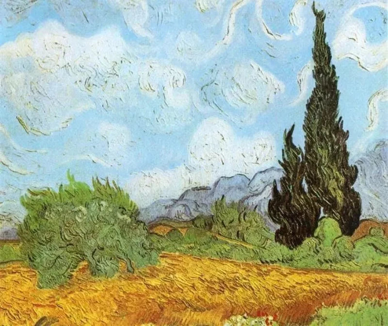 Vincent van Gogh Wheat Field with Cypresses at the Haude Galline near Eygalieres, Detailed - Alaya Gallery