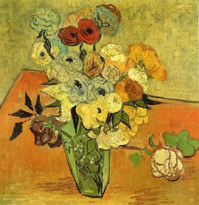 Vincent van Gogh Japanese Vase with Roses and Anemones - Alaya Gallery