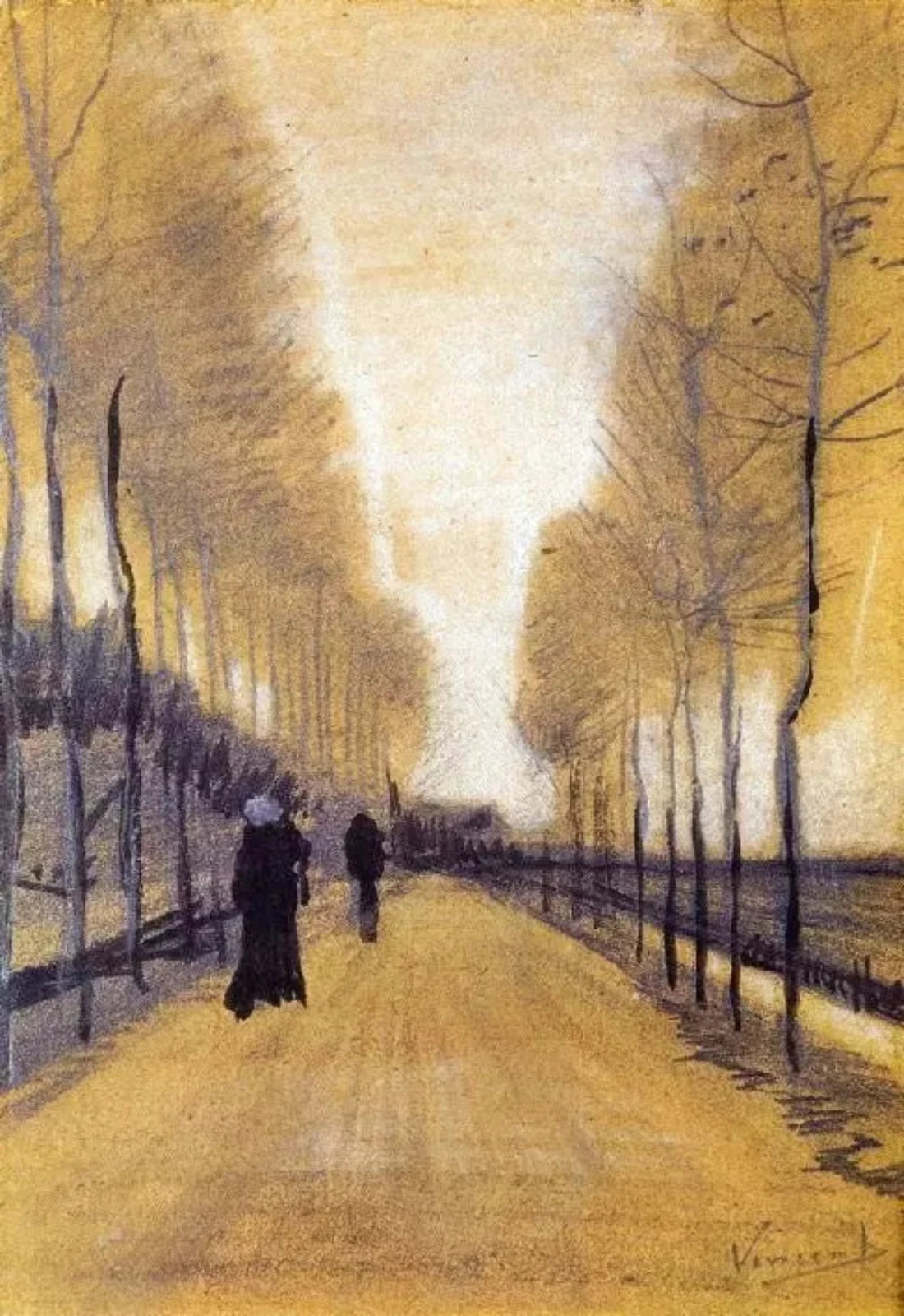 Vincent van Gogh Alley Bordered by Trees - Alaya Gallery